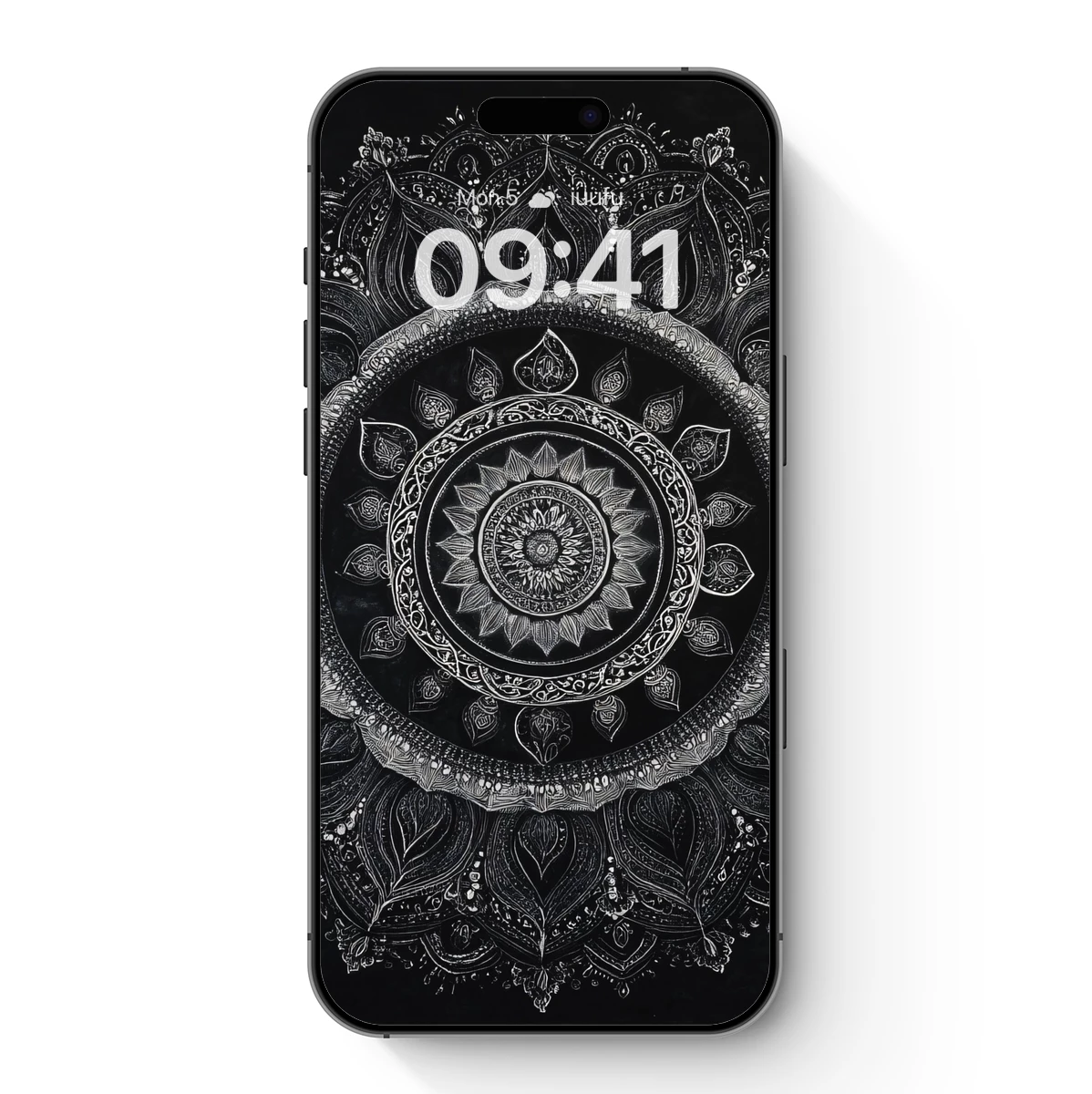 Eternal Mandala: Monochrome Floral Symmetry - Image 7