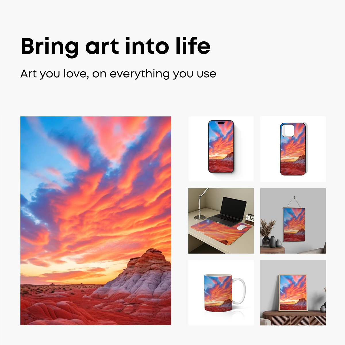 Fiery Desert Dawn: A Symphony of Sand and Sky