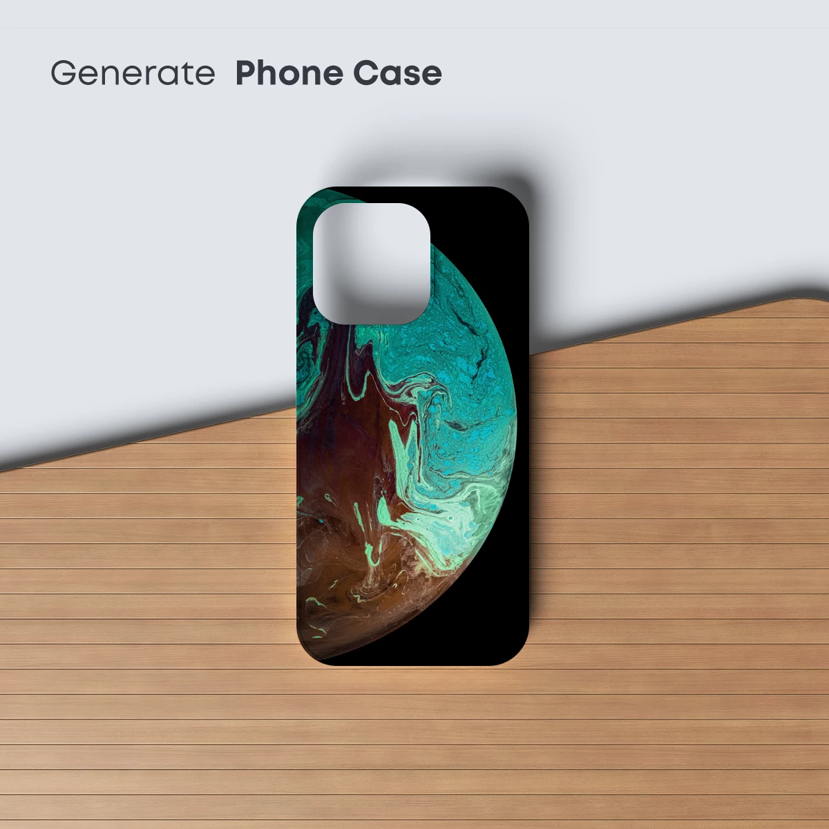 Cosmic Ink Swirl: Teal and Umber Abyss - Image 3