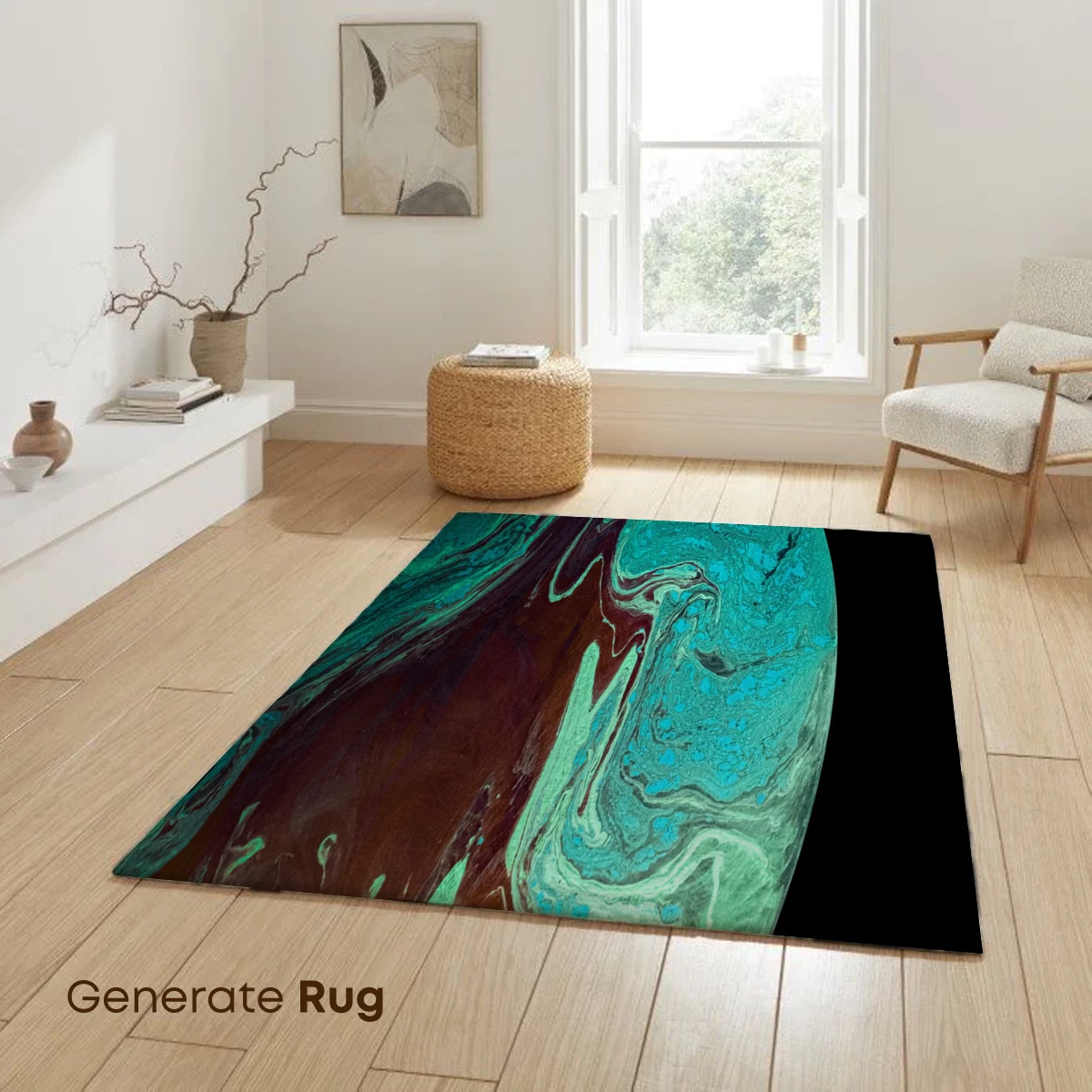 Cosmic Ink Swirl: Teal and Umber Abyss - Image 6