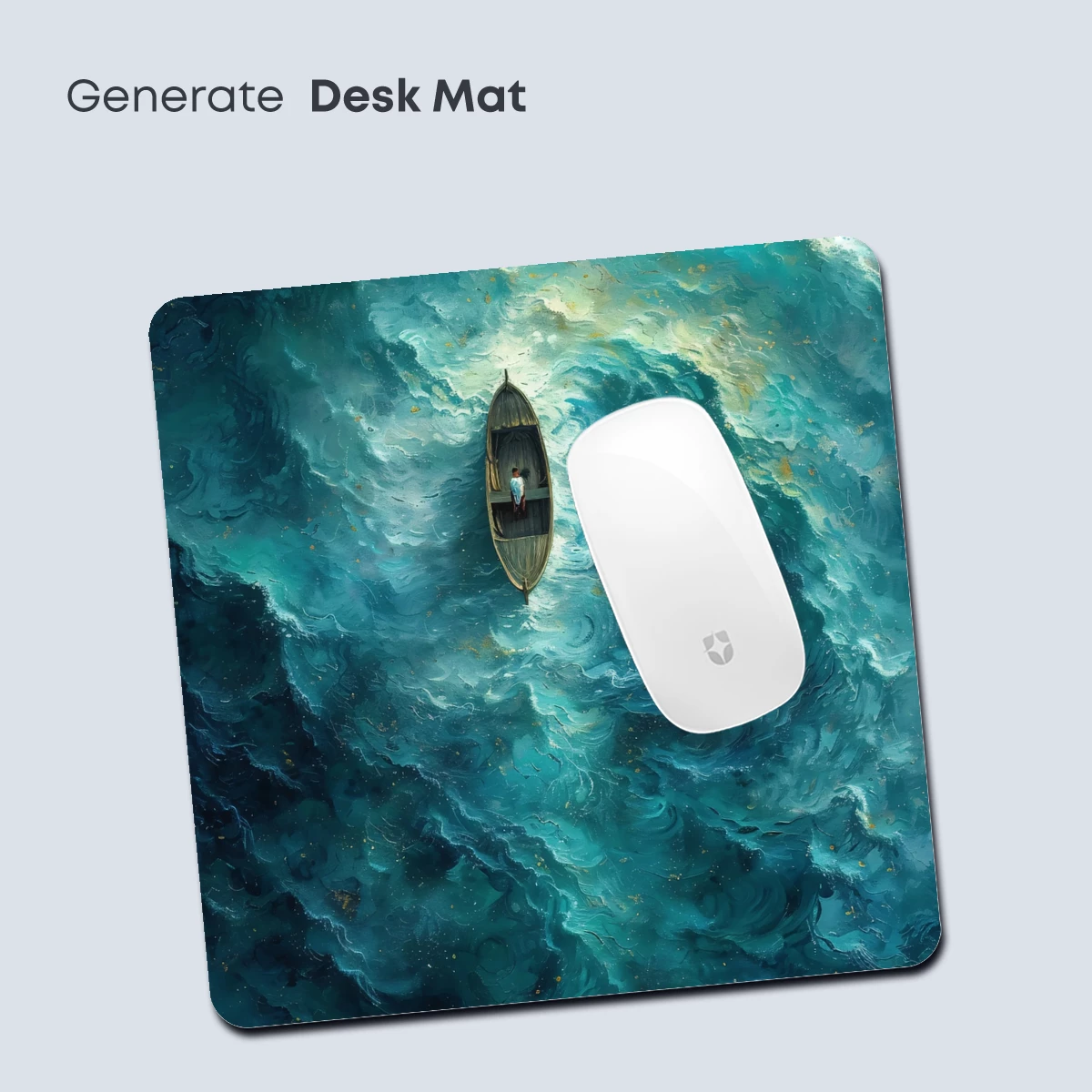 Ethereal Voyage: Solitary Boat in a Whirling Sea - Image 4