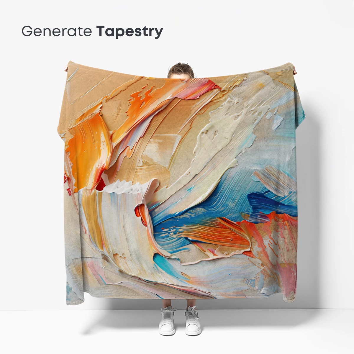 Abstract Fusion: Swirling Canvas of Warm Hues and Cool Blues - Image 5