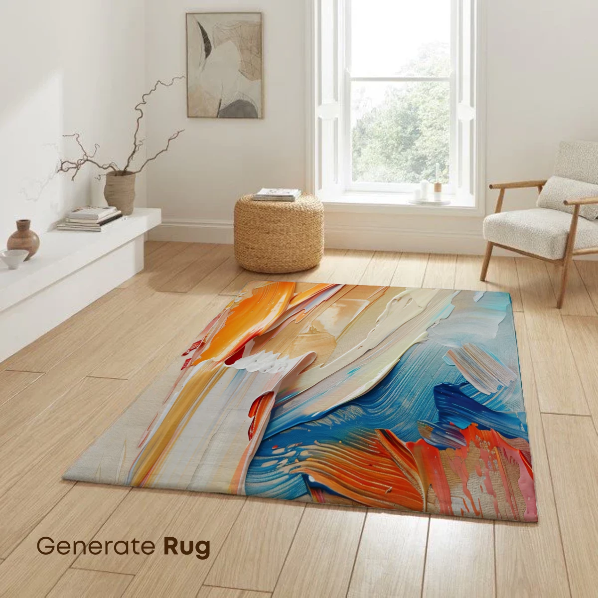 Abstract Fusion: Swirling Canvas of Warm Hues and Cool Blues - Image 6