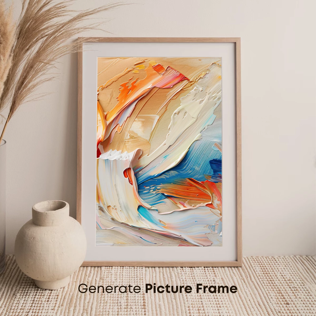 Abstract Fusion: Swirling Canvas of Warm Hues and Cool Blues - Image 7