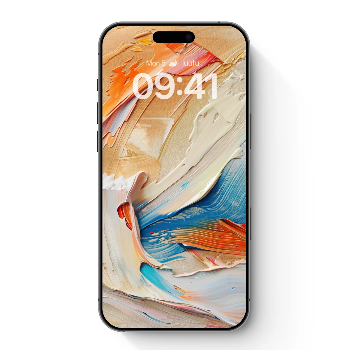 Abstract Fusion: Swirling Canvas of Warm Hues and Cool Blues