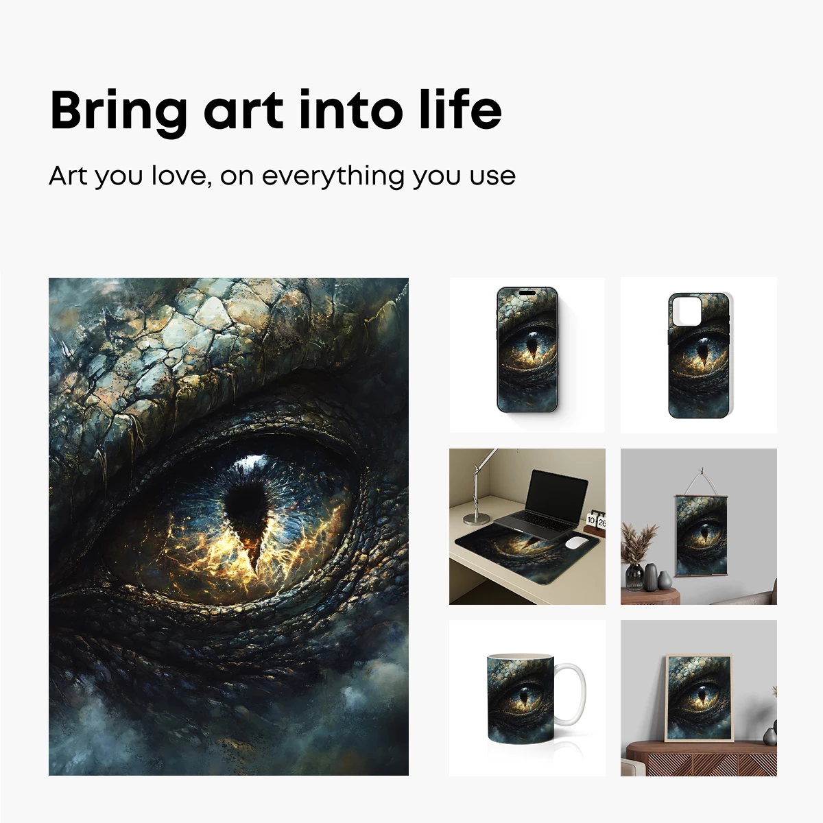 Dragon's Gaze: Mystical Eye in Fiery Detail