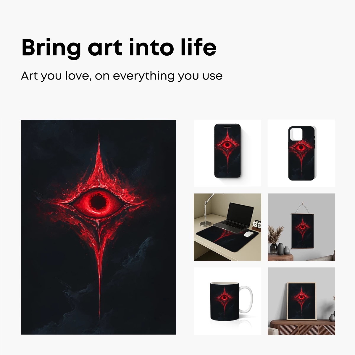 Eternal Crimson Eye: Mystical Vision in Dark Abyss - Image 2