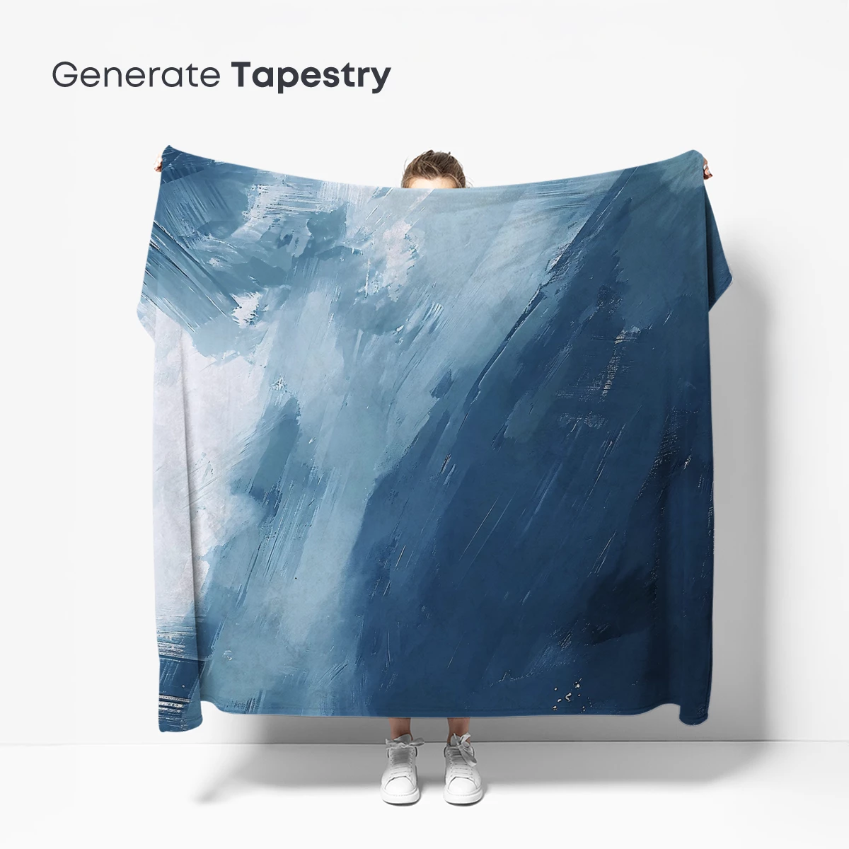 Abstract Blue Symphony: Brushstroke Elegance - Image 5