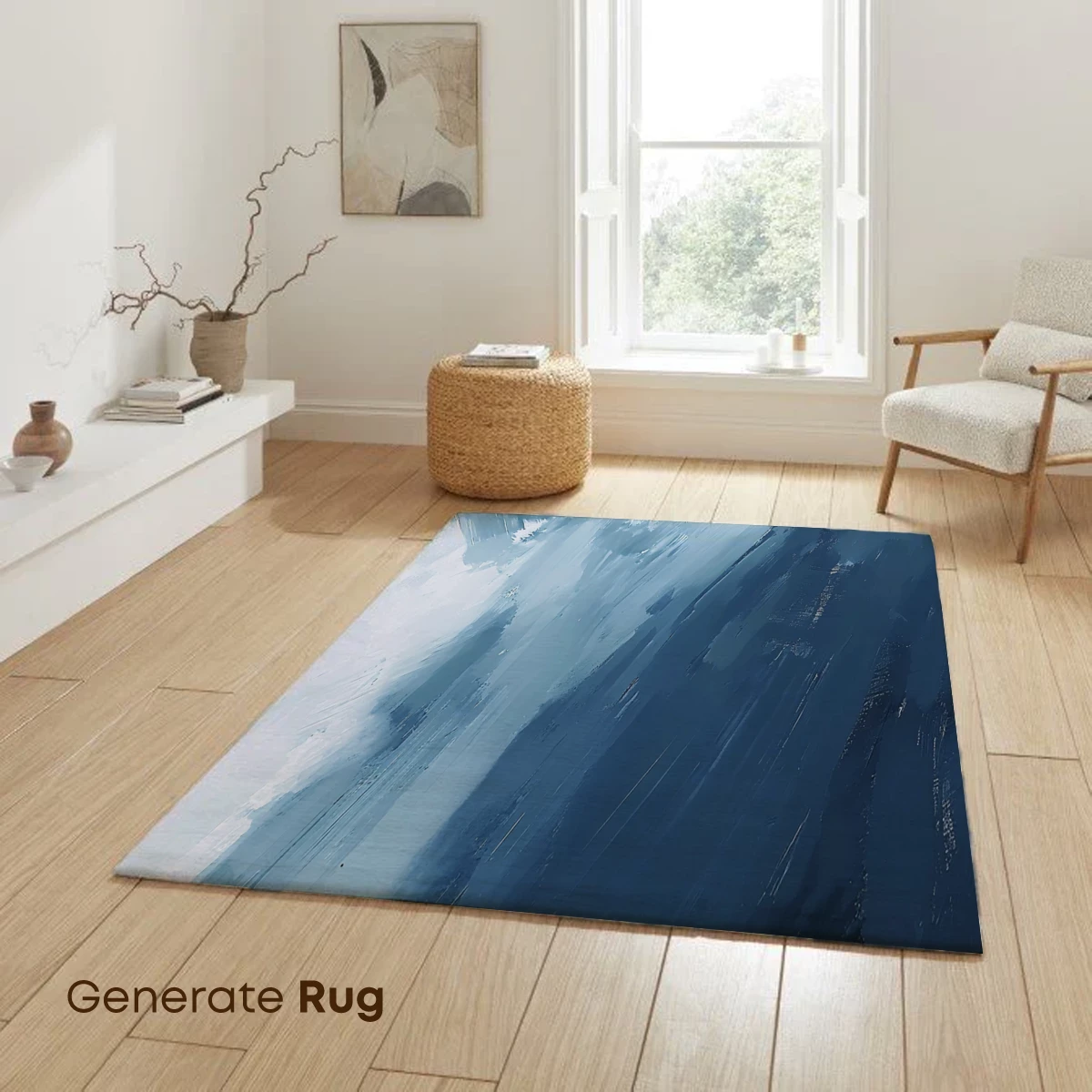 Abstract Blue Symphony: Brushstroke Elegance - Image 6