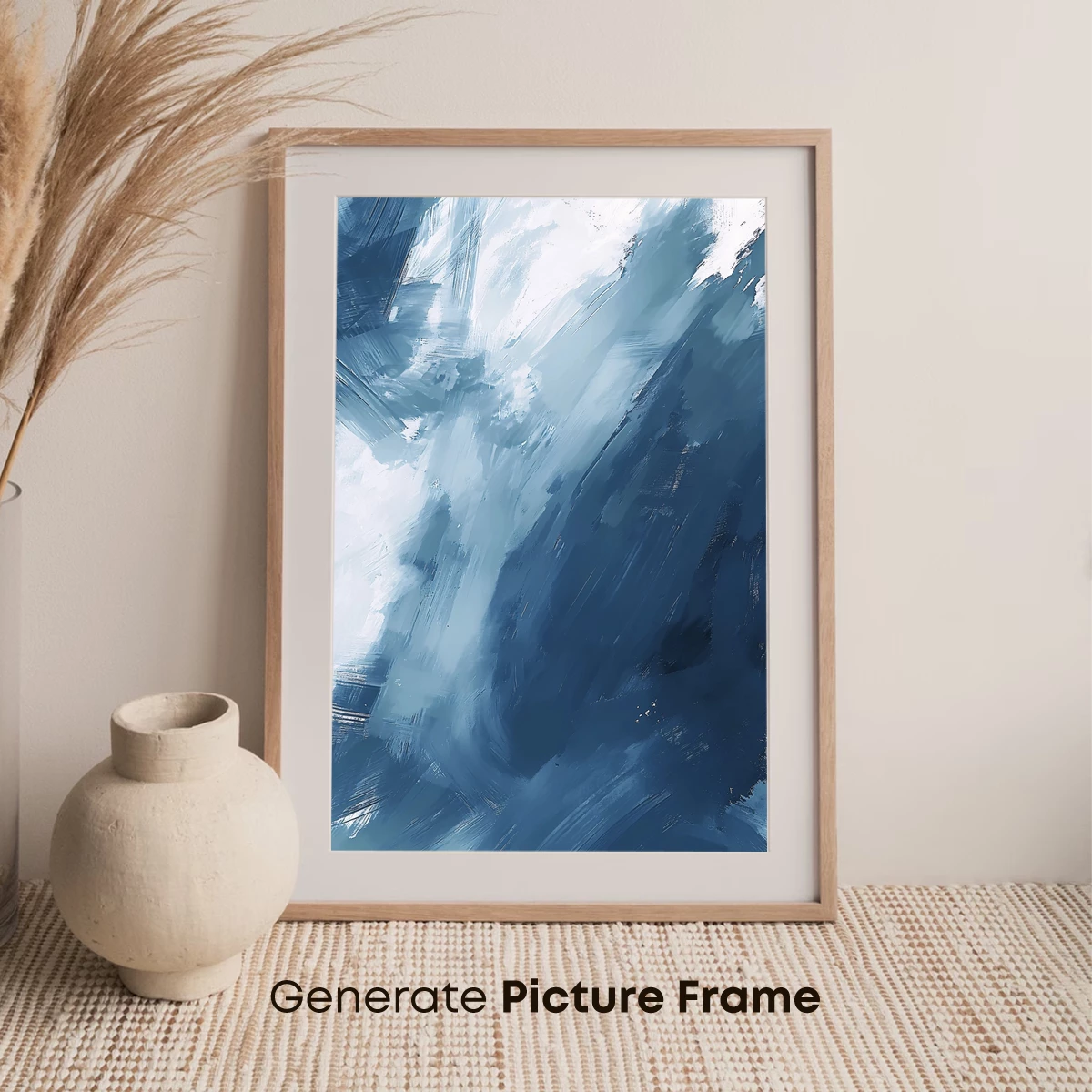 Abstract Blue Symphony: Brushstroke Elegance - Image 7