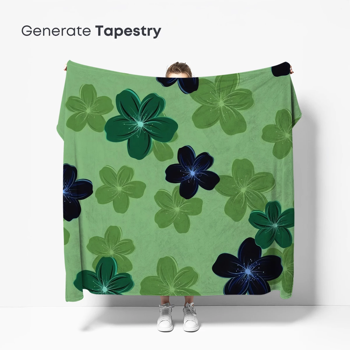 Glowing Floral Symphony in Emerald and Midnight - Image 5