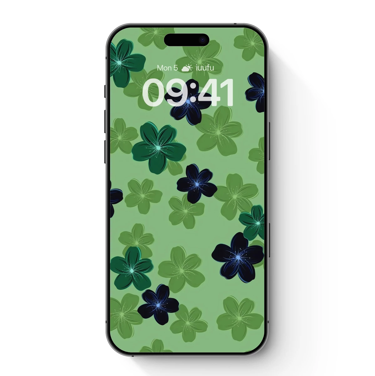 Glowing Floral Symphony in Emerald and Midnight