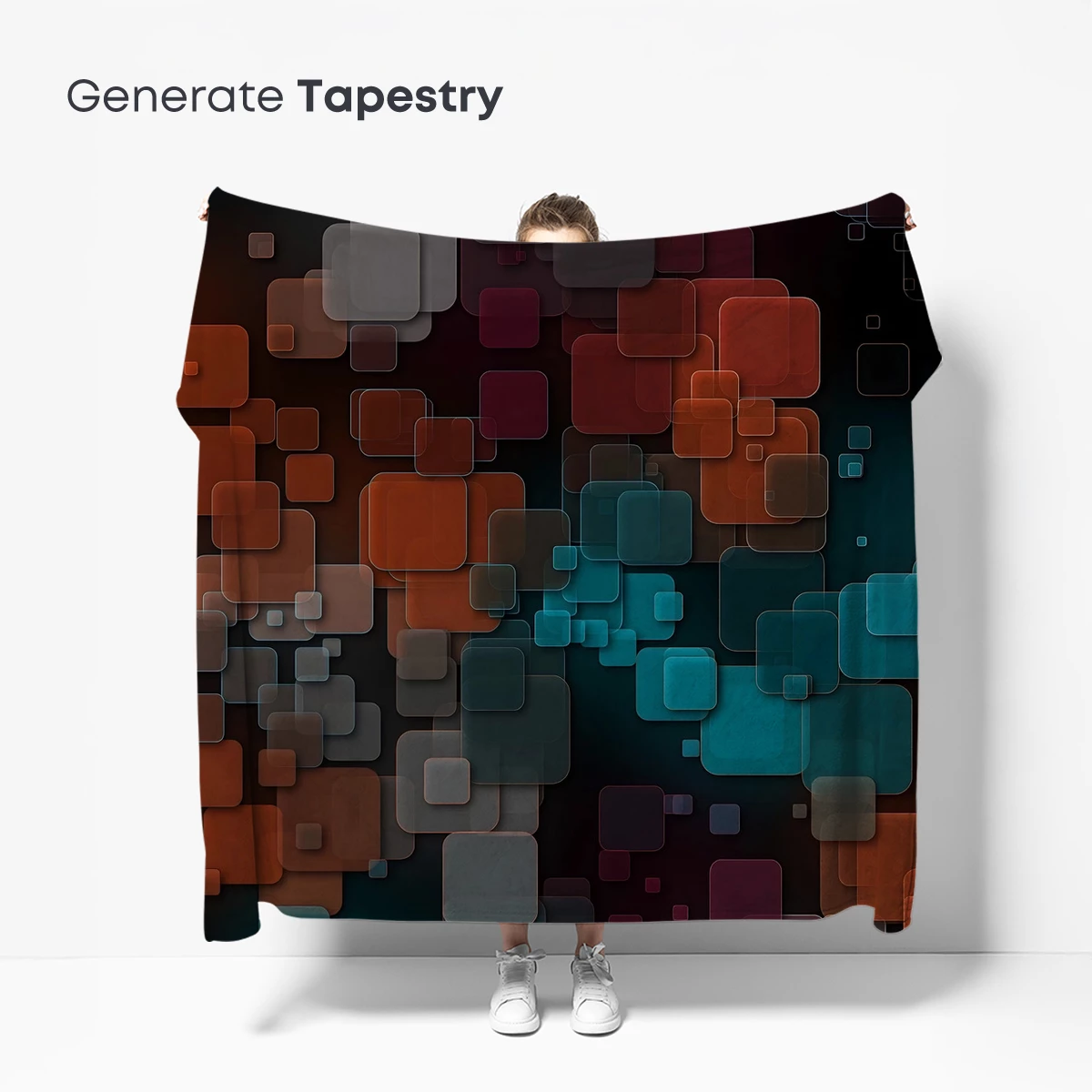 Geometric Symphony in Teal and Rust - Image 5