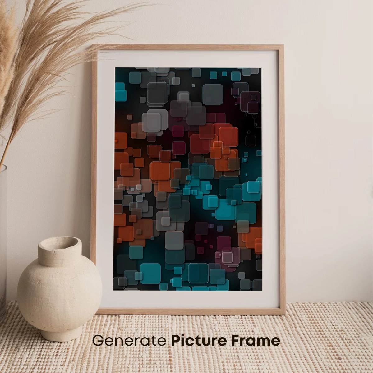 Geometric Symphony in Teal and Rust - Image 7