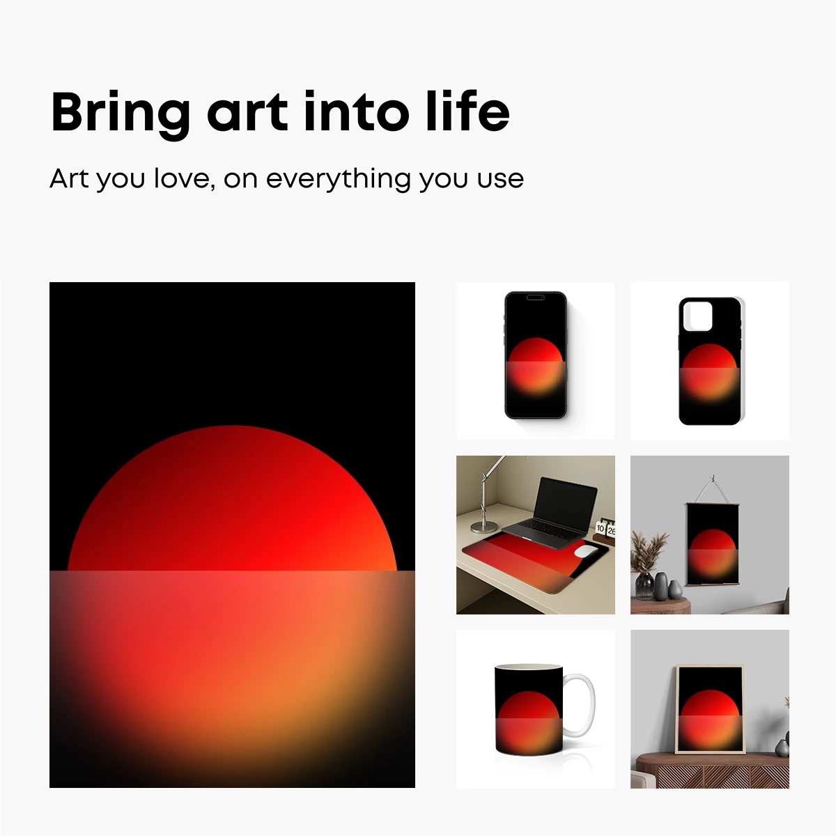 Eclipse of Solitude: Red Sun in Shadow - Image 2