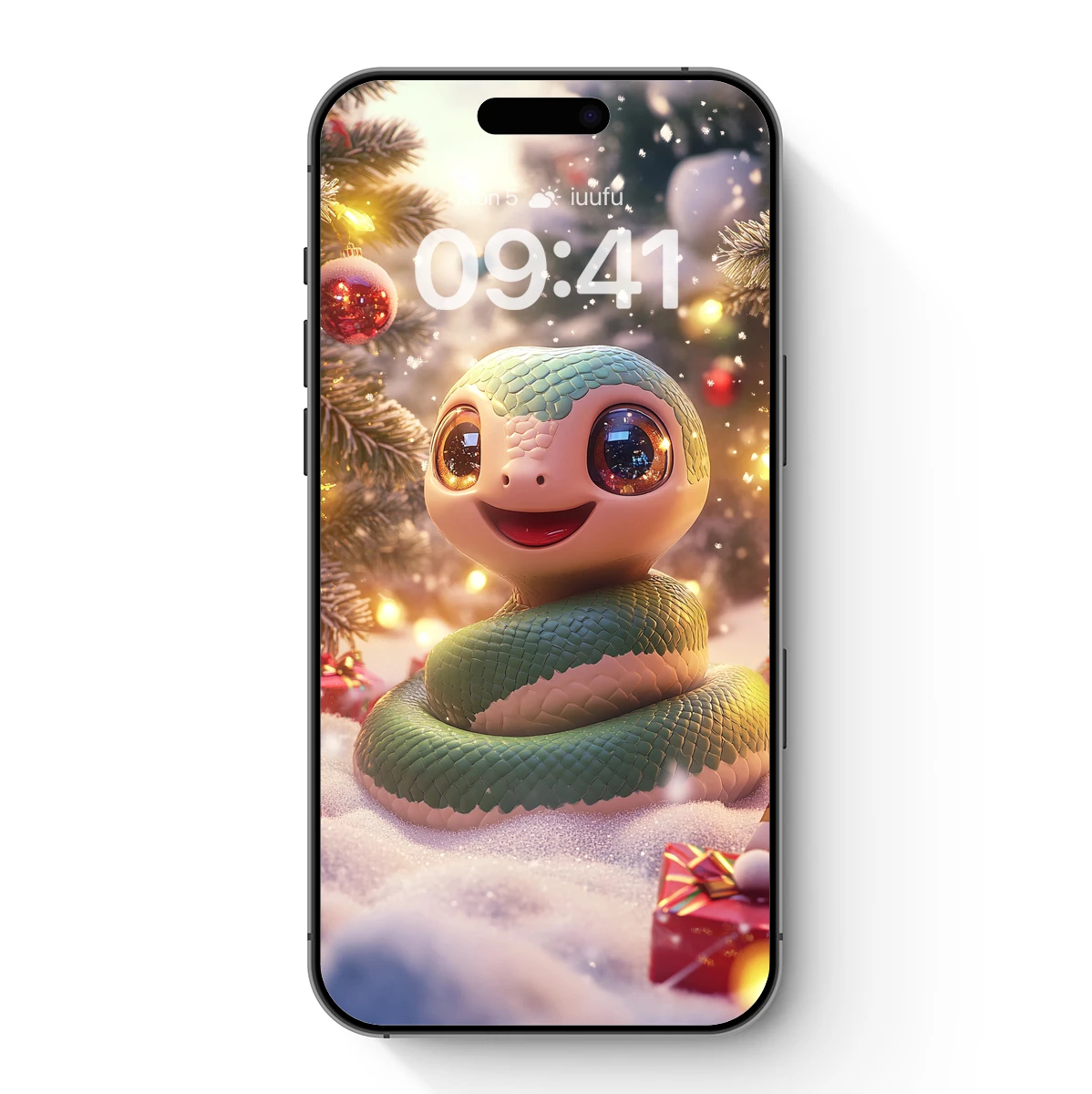 Festive Snake in Winter Wonderland