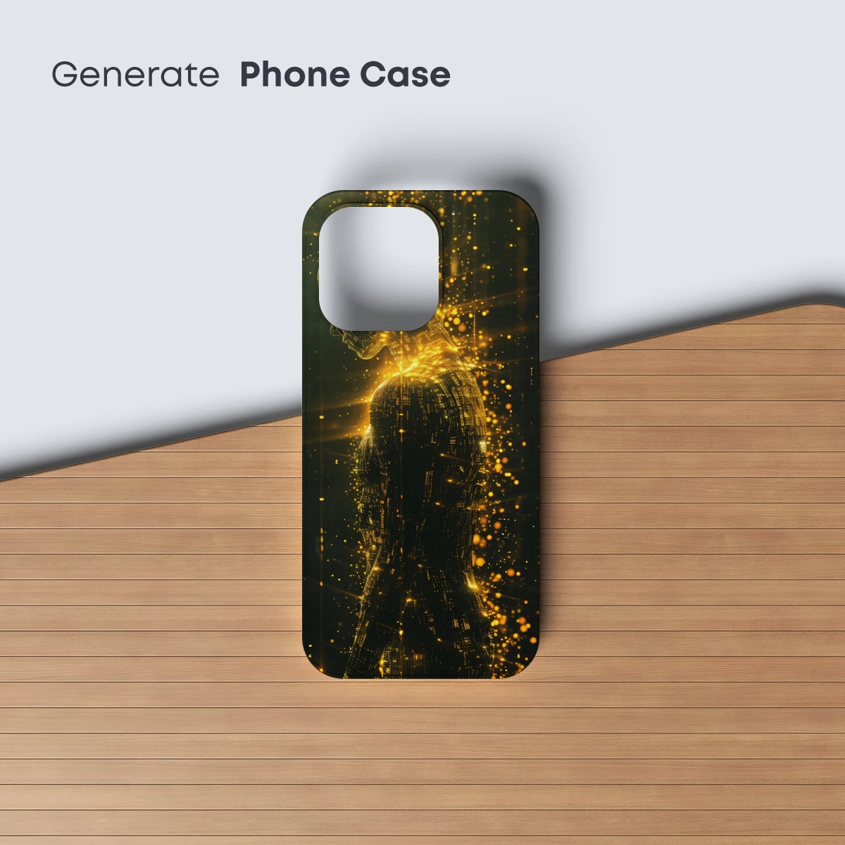 Golden Digital Silhouette: Futuristic Human Form - Image 3