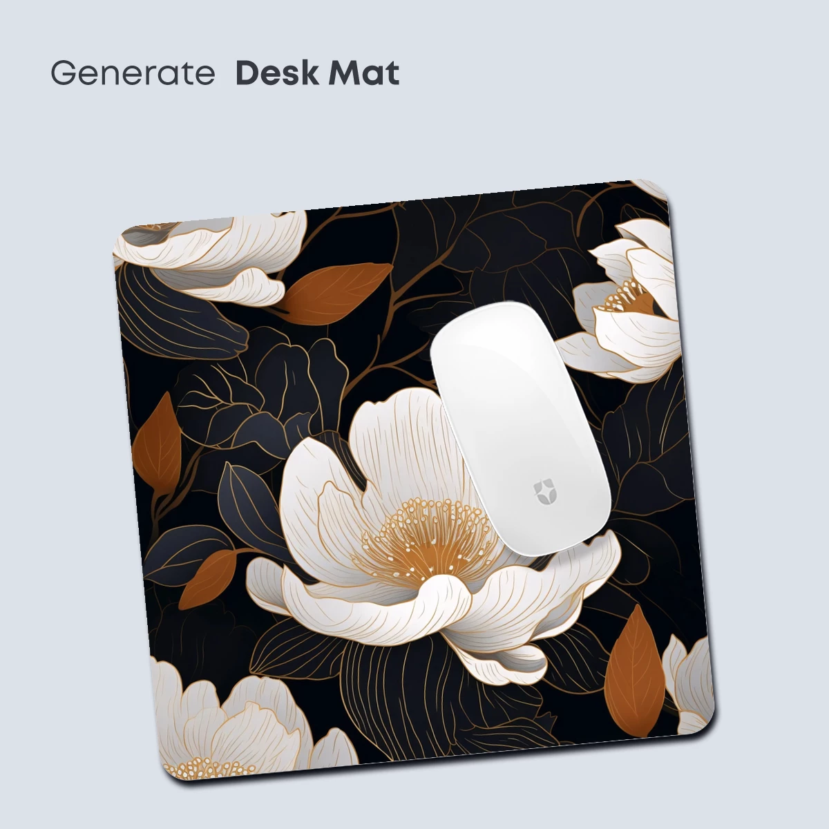 Elegant Peony Elegy: Golden Lines on Midnight Canvas - Image 4