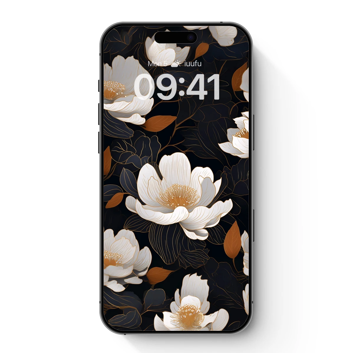 Elegant Peony Elegy: Golden Lines on Midnight Canvas