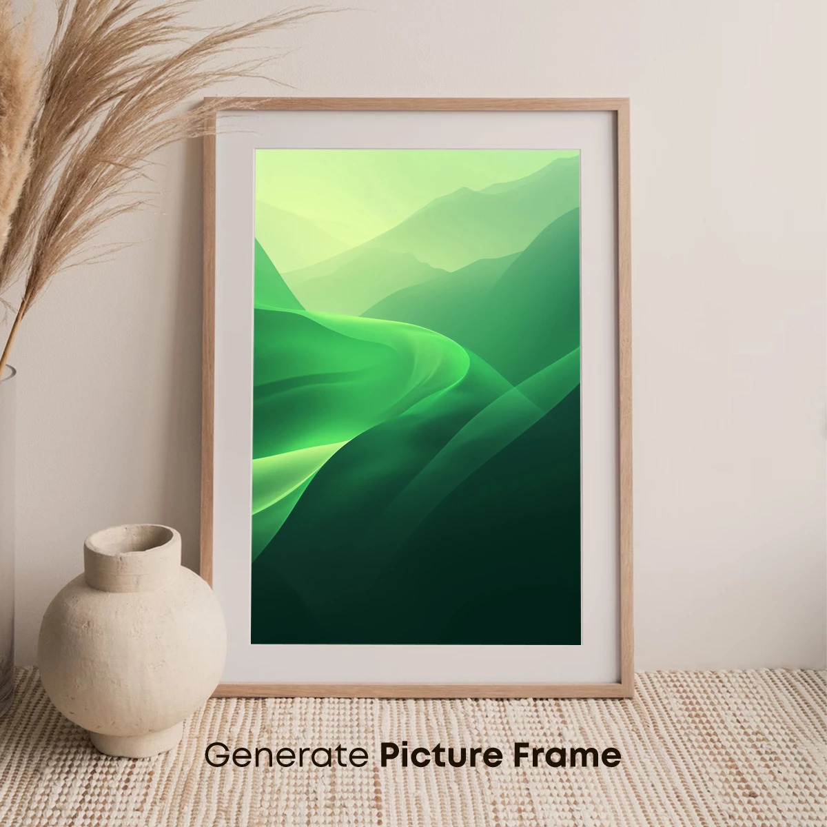 Ethereal Green Waves: A Digital Landscape Symphony - Image 7