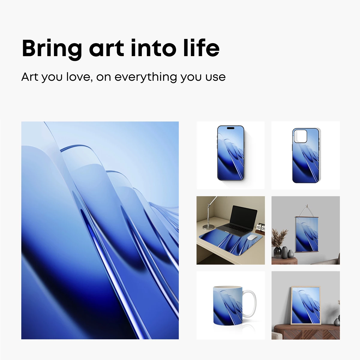 Blue Gradient Elegance: Abstract Flow Lines - Image 2