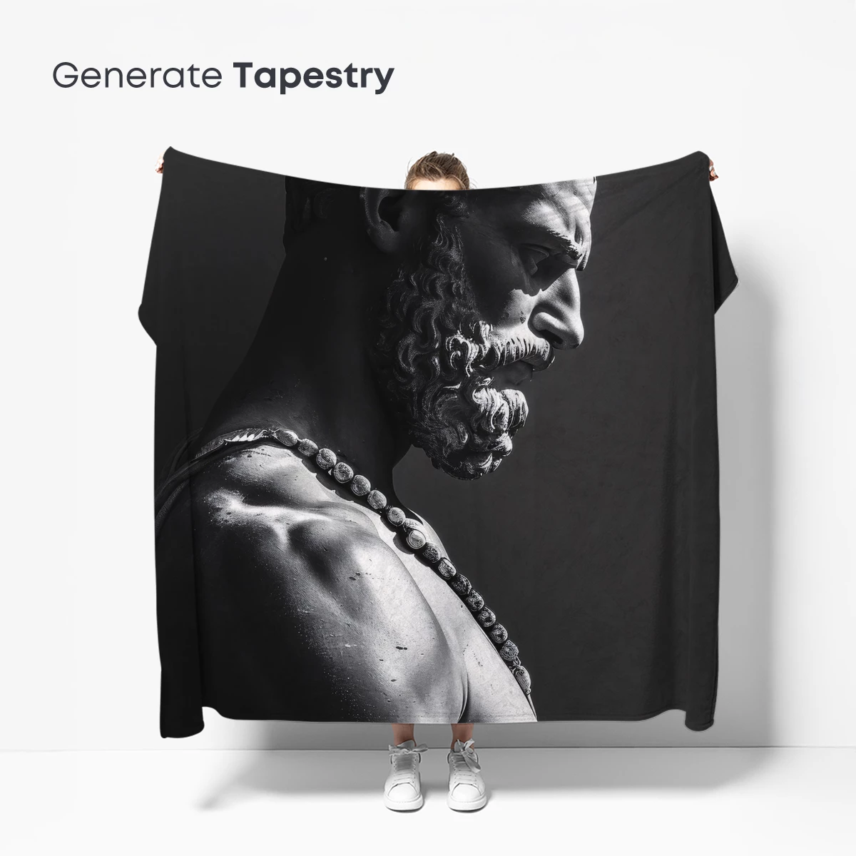 Classical Sculpture in Monochrome: Muscular Form and Beaded Detail - Image 5