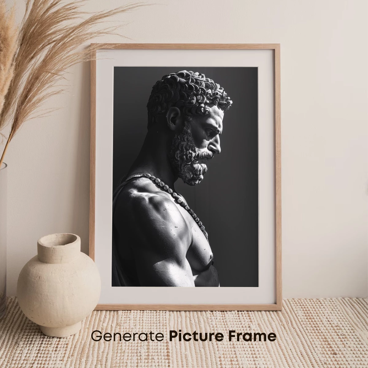 Classical Sculpture in Monochrome: Muscular Form and Beaded Detail - Image 7