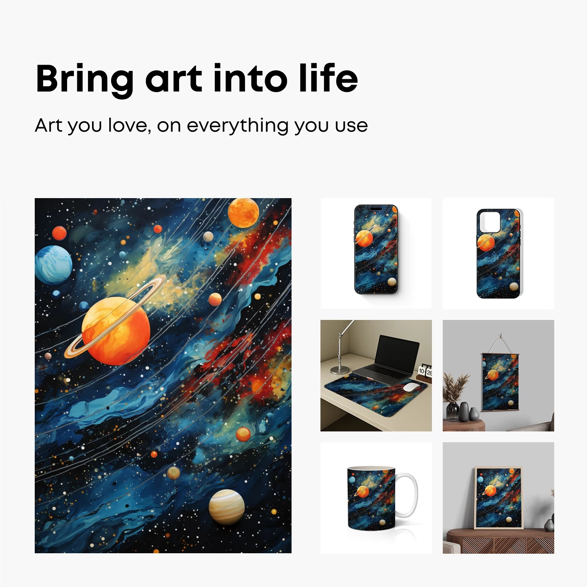 Cosmic Symphony: Planetary Dance in Abstract Space - Image 2