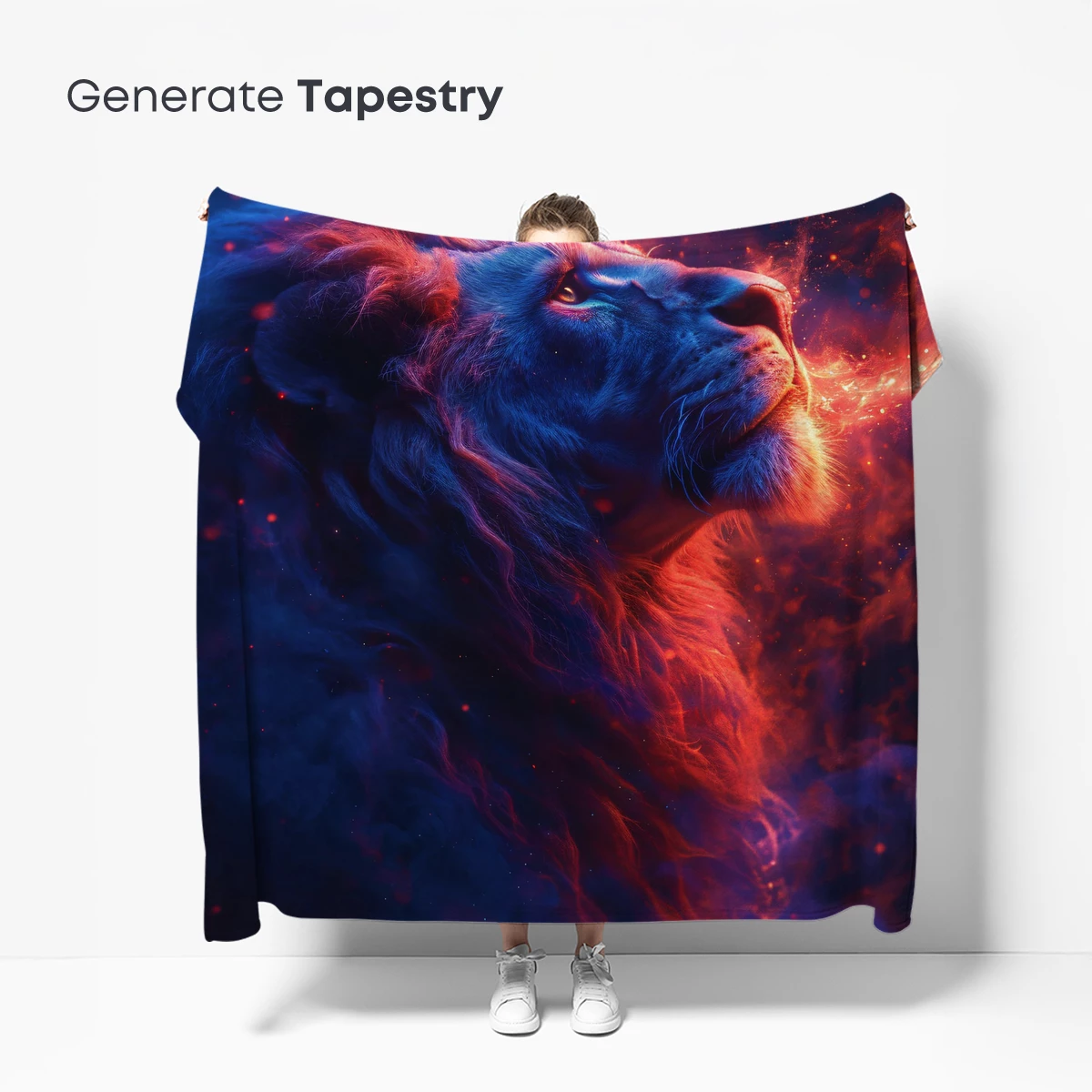 Cosmic Lion: Fiery Mane in Nebula Depths - Image 5