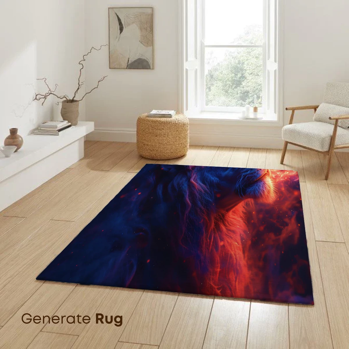 Cosmic Lion: Fiery Mane in Nebula Depths - Image 6