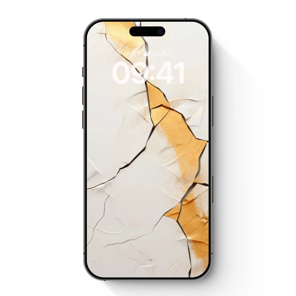 Fractured Elegance: Gold and White Abstract Cracks - Image 7