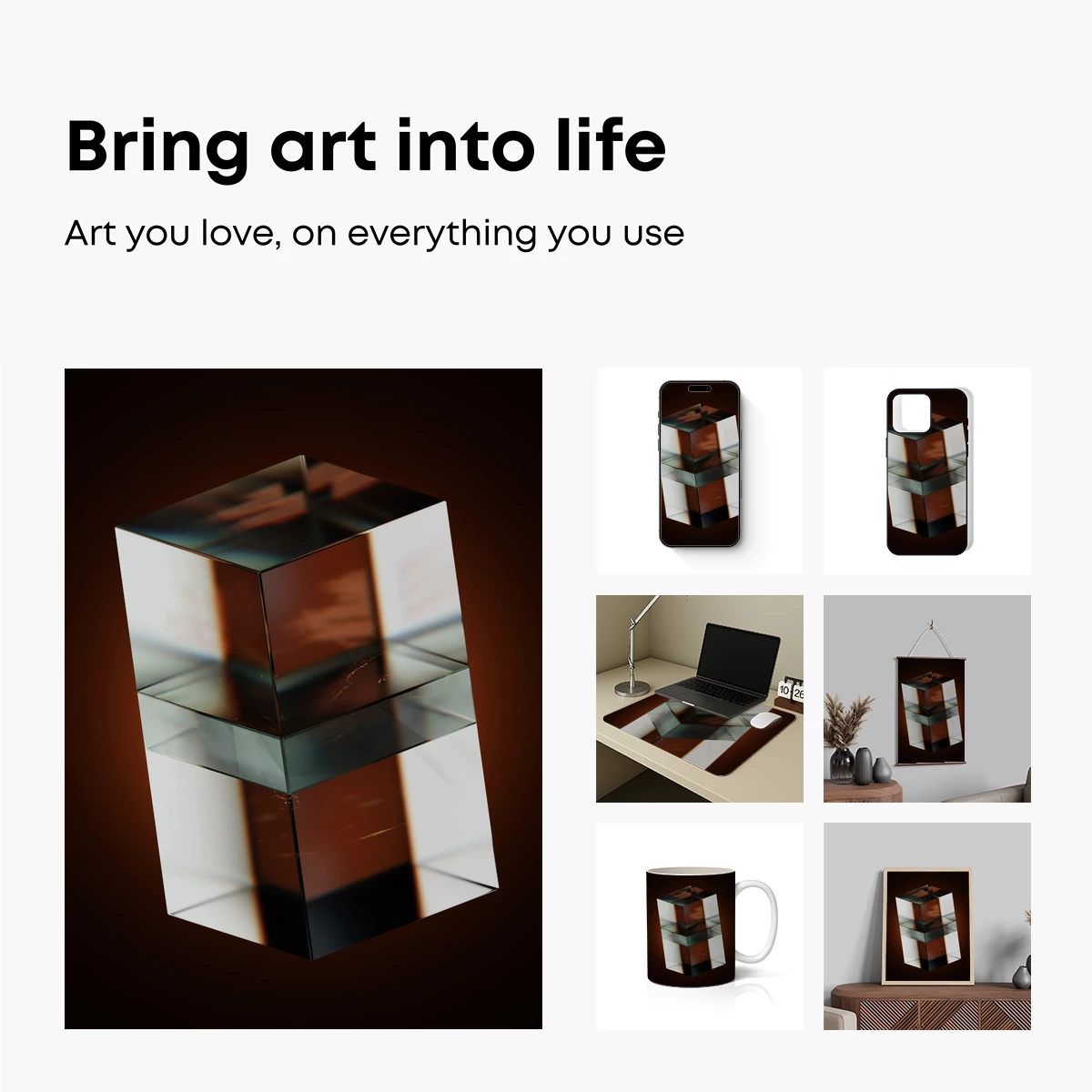 Crystal Cube Reflections: A Study in Light and Geometry - Image 2