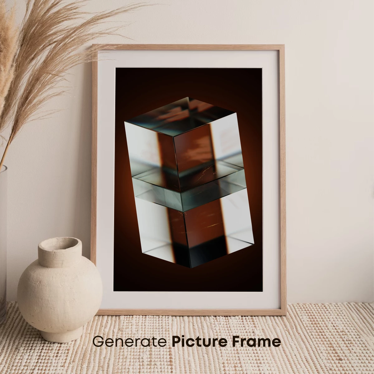 Crystal Cube Reflections: A Study in Light and Geometry - Image 7