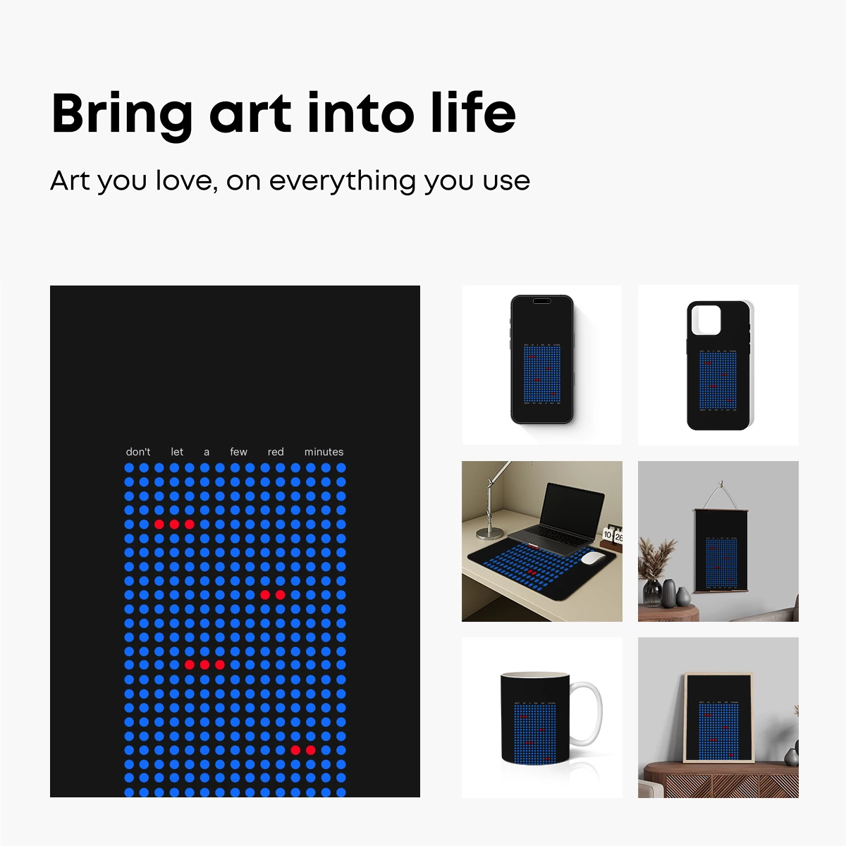 Blue Grid Elegance: Red Dots Interrupting Order - Image 2