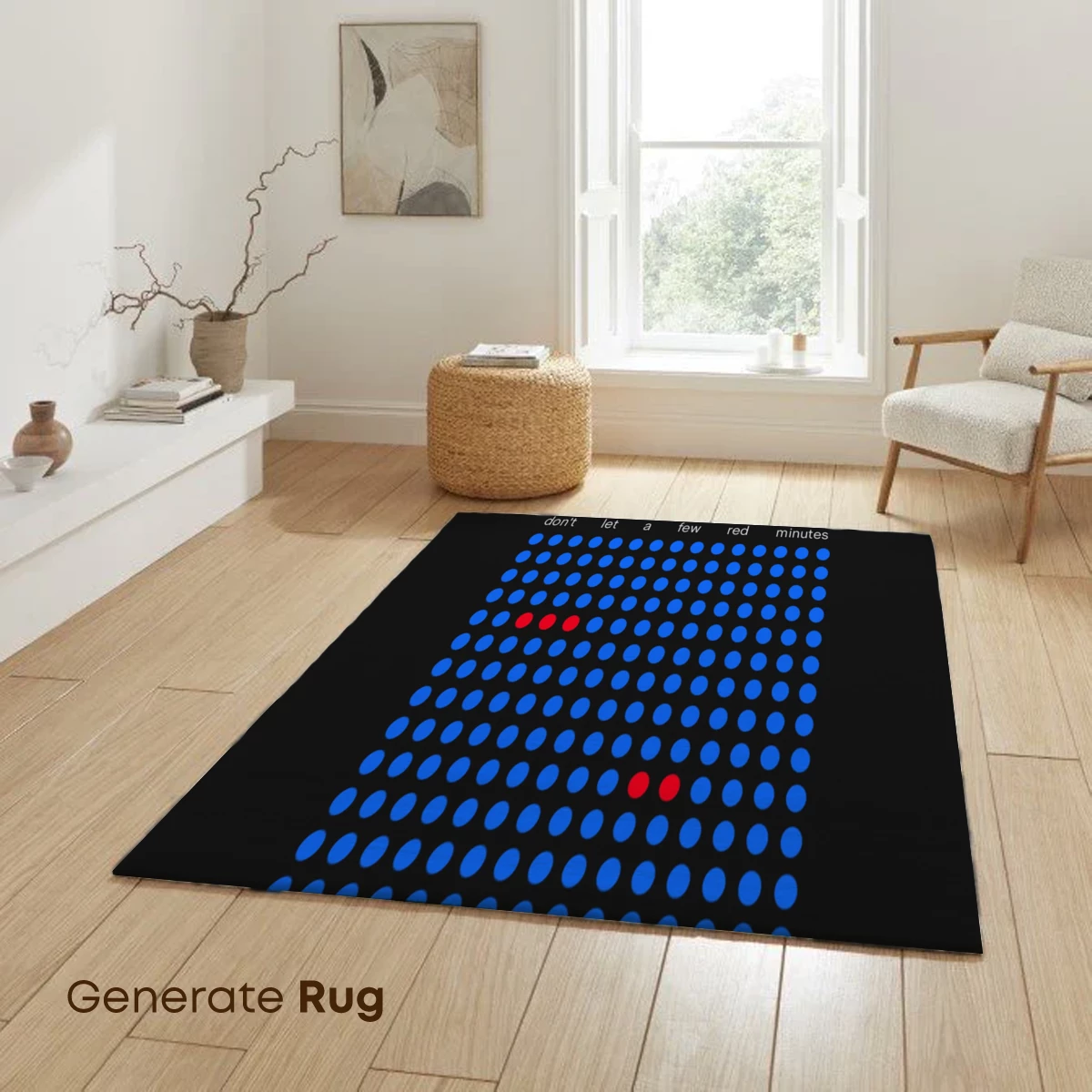 Blue Grid Elegance: Red Dots Interrupting Order - Image 6