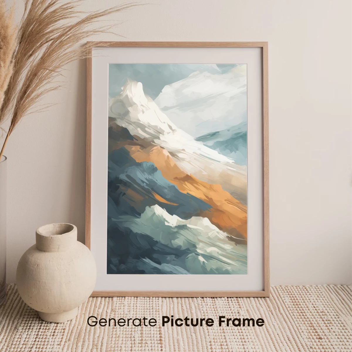Abstract Mountain Odyssey: Fusion of Peaks and Palette - Image 7