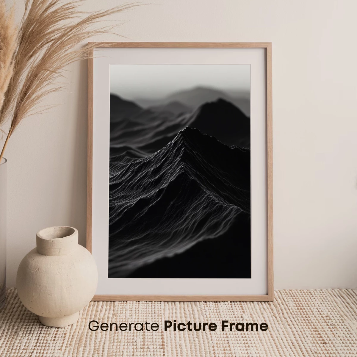 Ethereal Midnight Peaks: A Monochrome Mountain Odyssey - Image 7