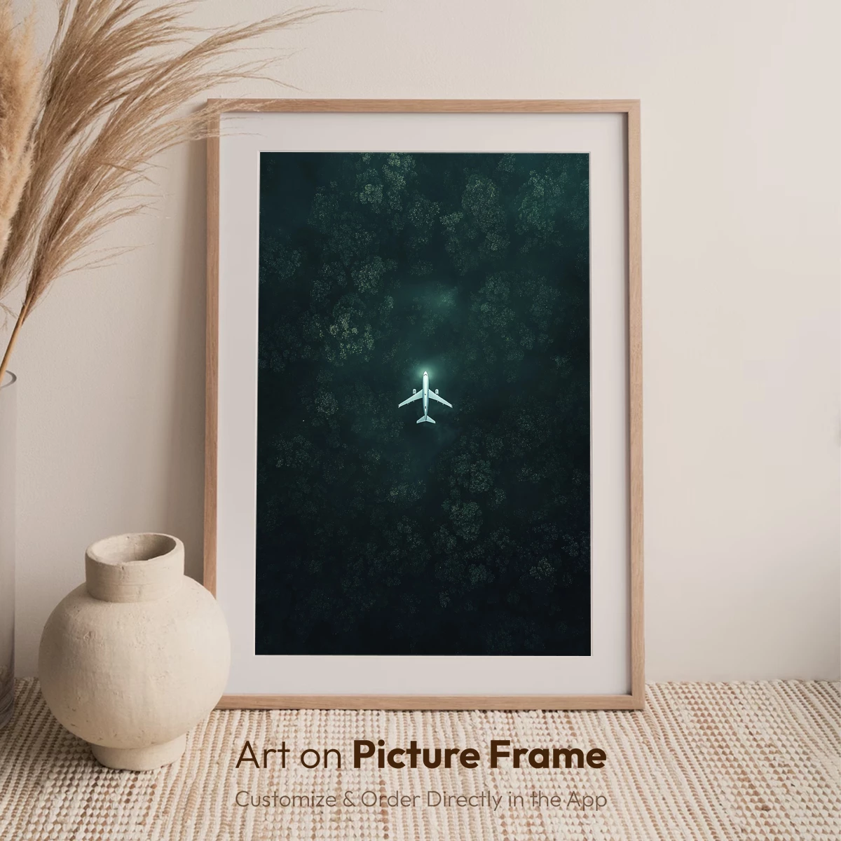 Aerial Solitude: Plane Amidst Forest Canopy - Image 7