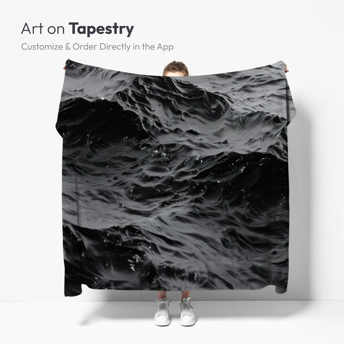 Ethereal Black Ocean Waves - Image 5