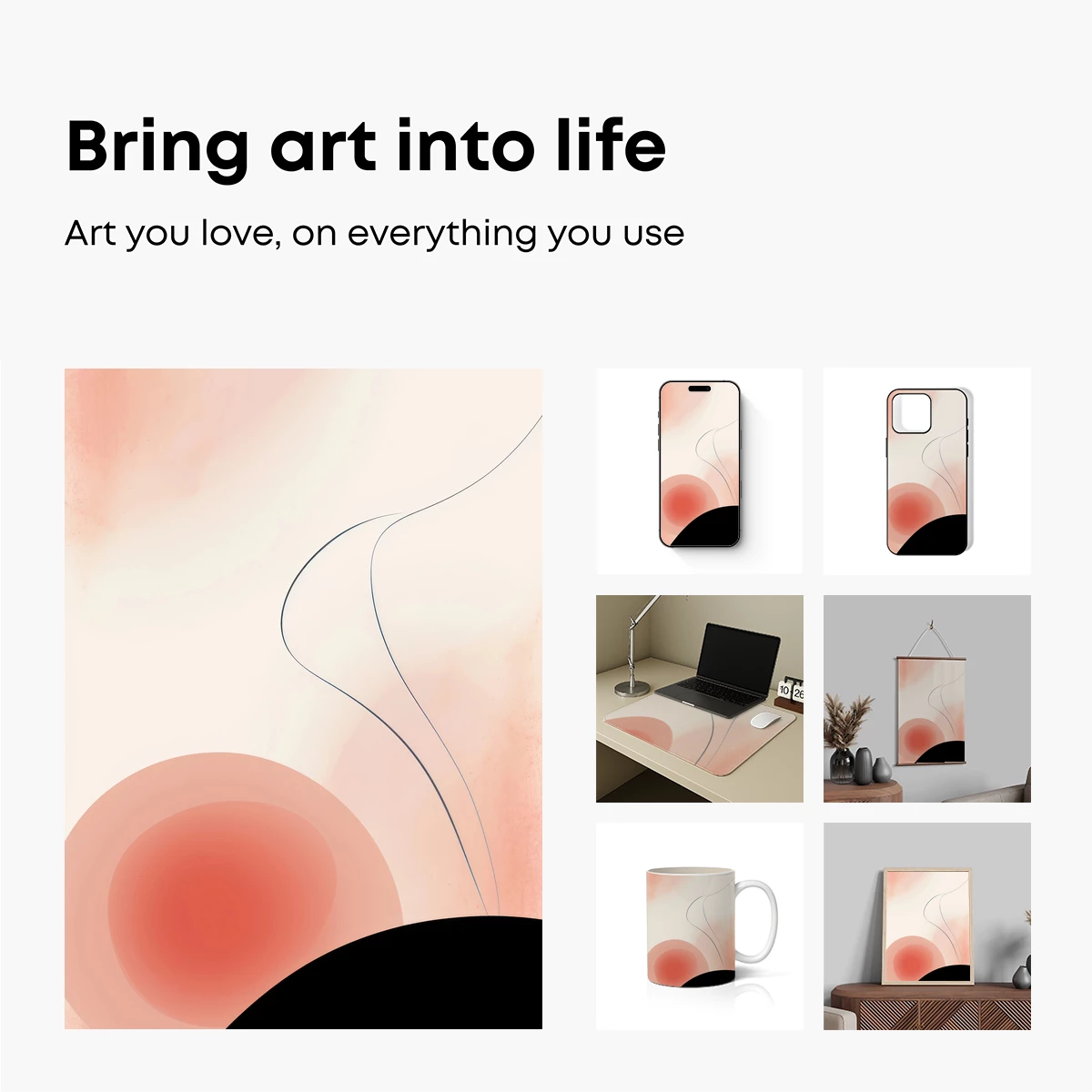 Abstract Dawn: Minimalist Curves and Warm Hues