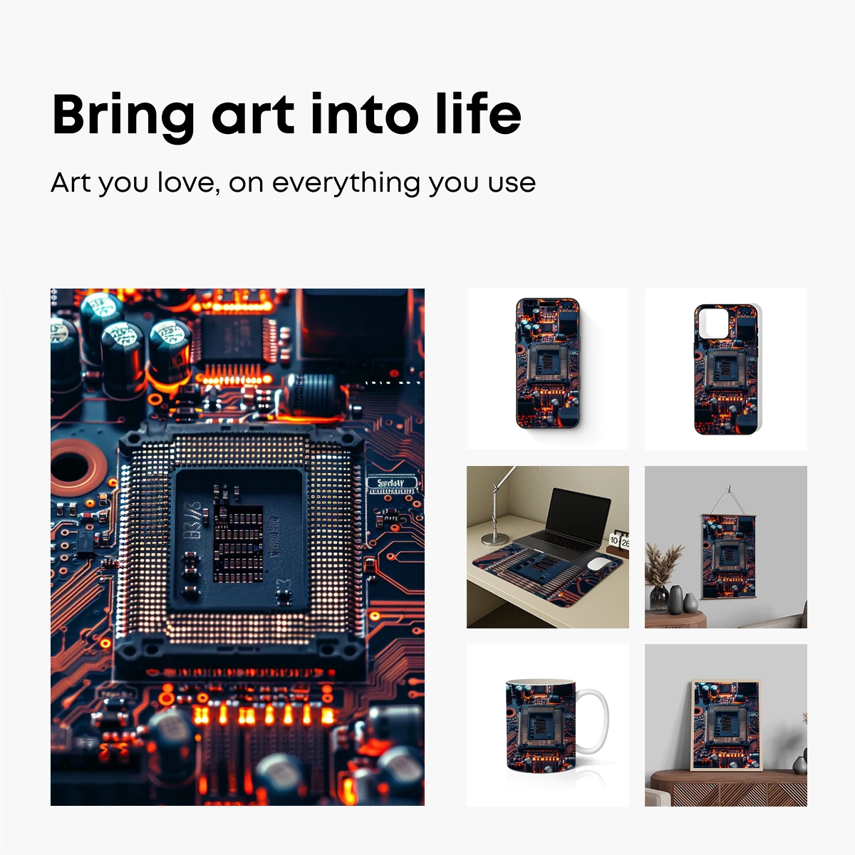 Circuit Symphony: Glowing Tech Heartbeat - Image 2