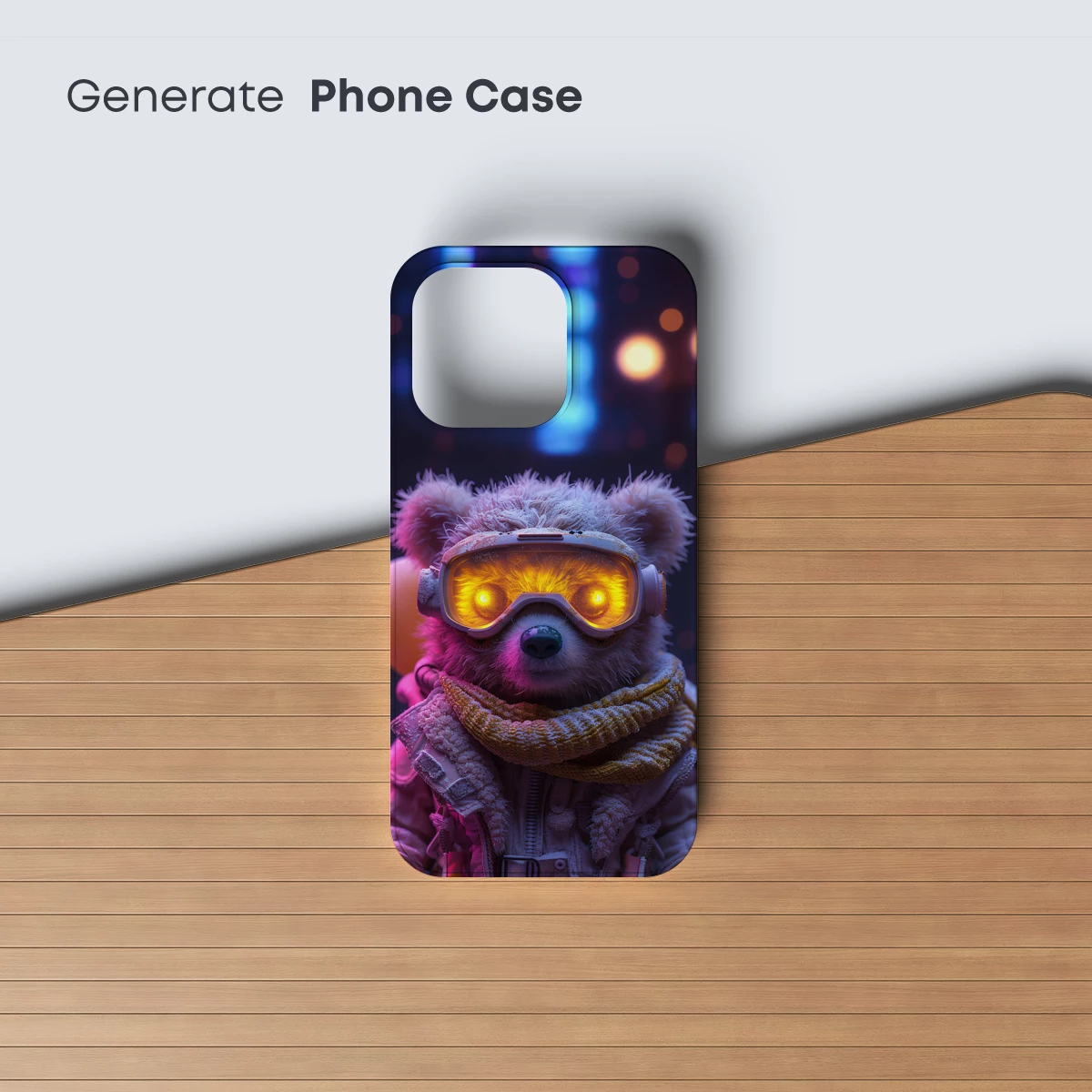 Cyber Teddy: Neon Goggles & Urban Glow - Image 3