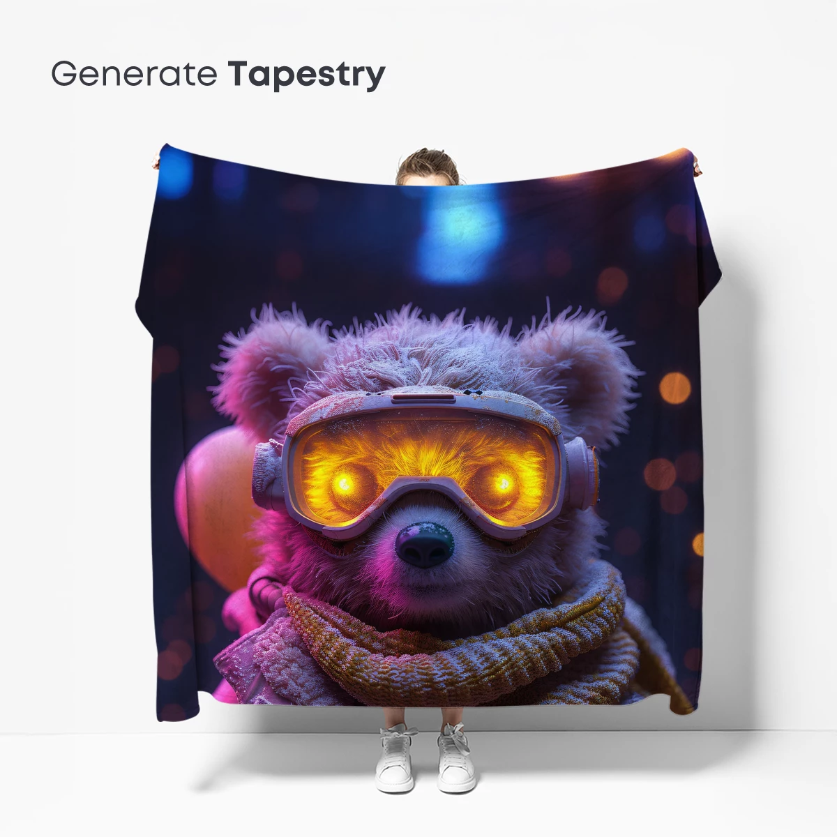 Cyber Teddy: Neon Goggles & Urban Glow - Image 5