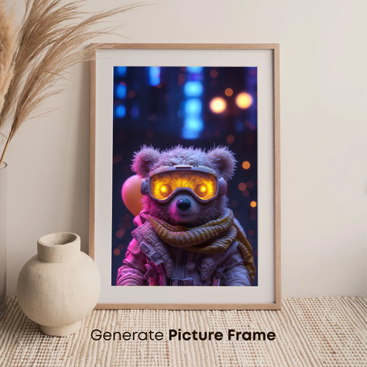 Cyber Teddy: Neon Goggles & Urban Glow - Image 7