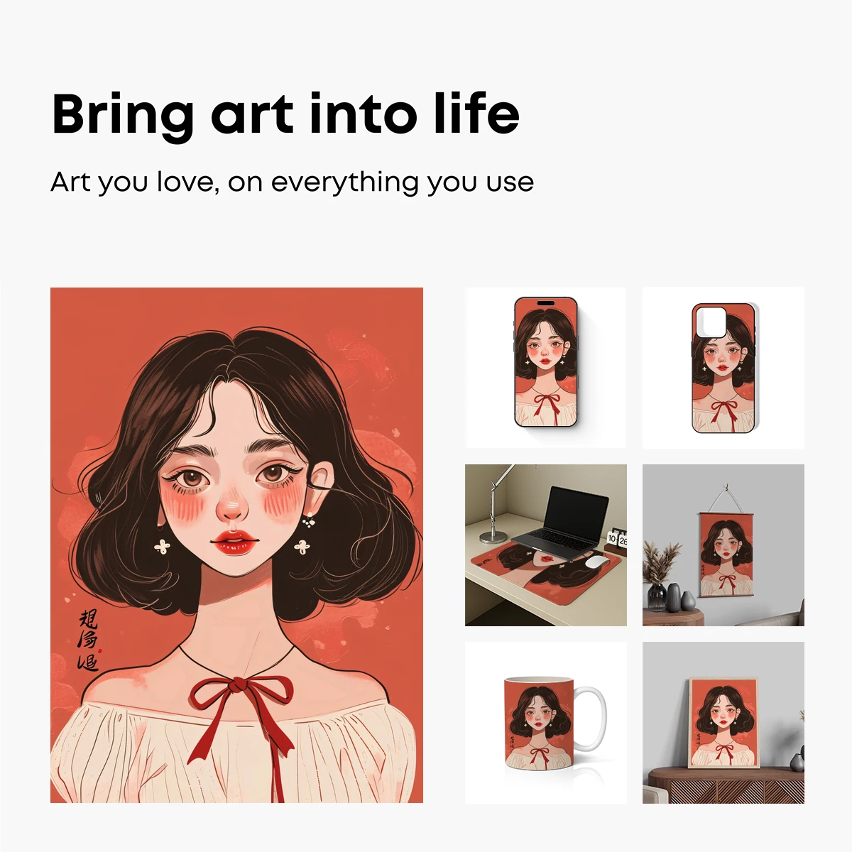 Blushing Beauty: Whimsical Anime Portrait - Image 2