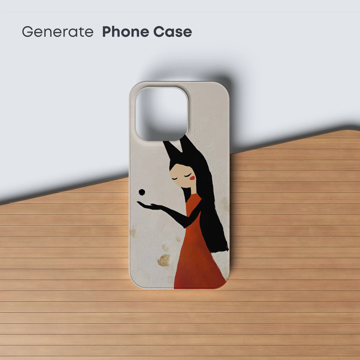 Ethereal Embrace: Red Gown and Midnight Hair - Image 3