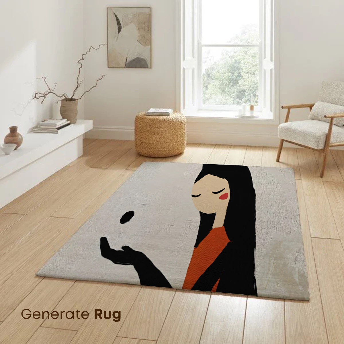 Ethereal Embrace: Red Gown and Midnight Hair - Image 6