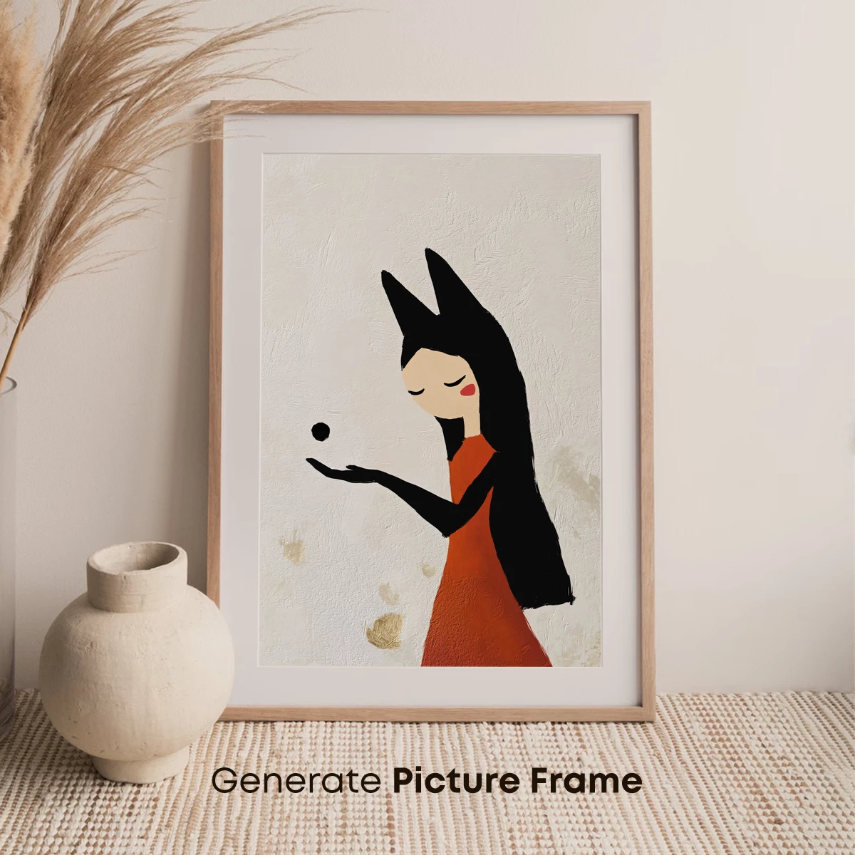 Ethereal Embrace: Red Gown and Midnight Hair - Image 7