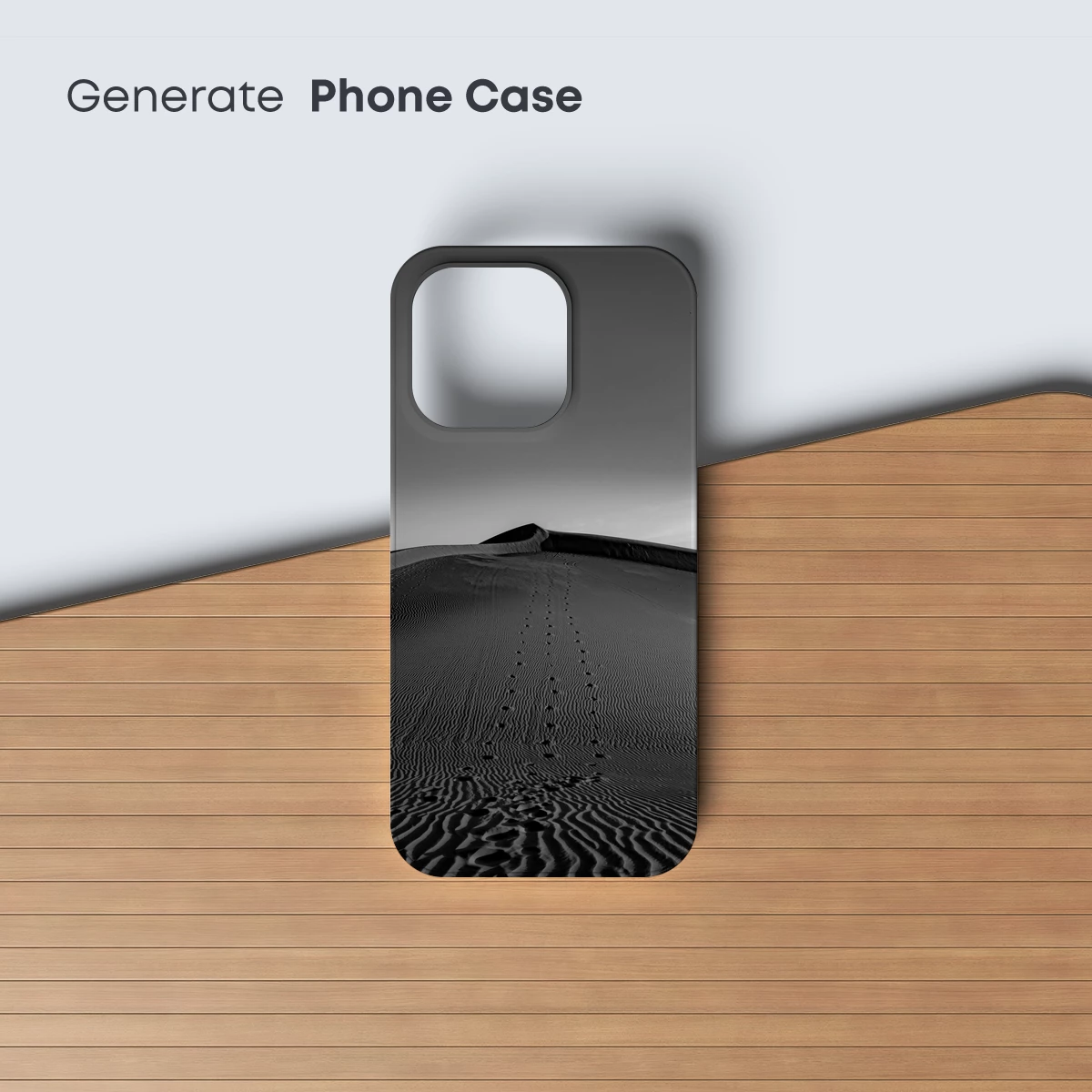 Desert Solitude: Footprints in Monochrome Sands - Image 3