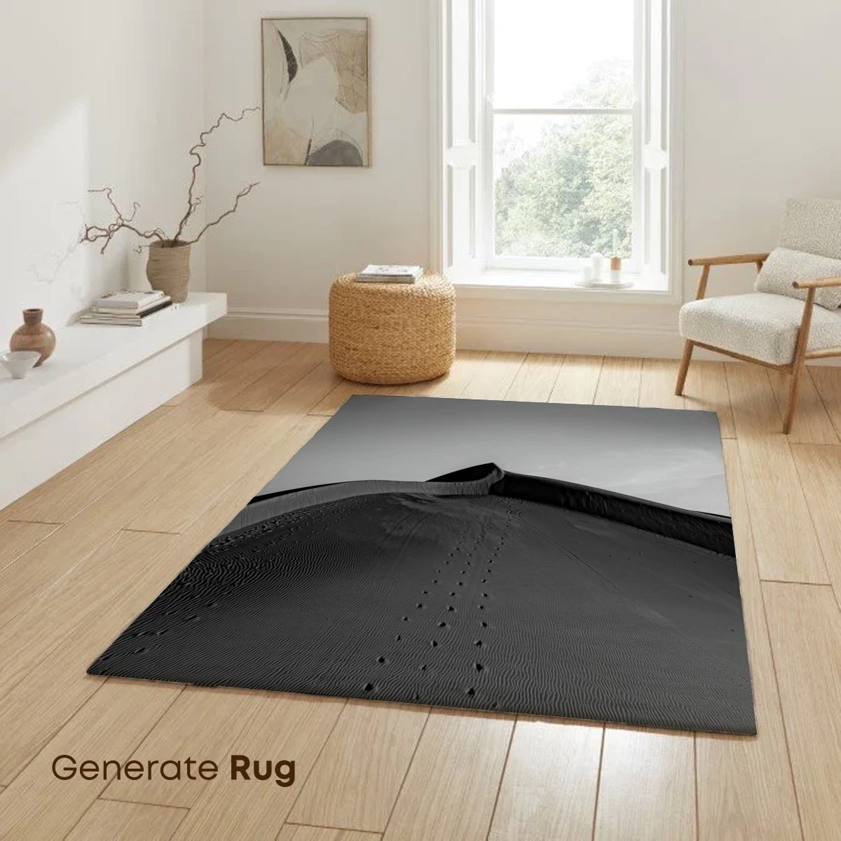 Desert Solitude: Footprints in Monochrome Sands - Image 6